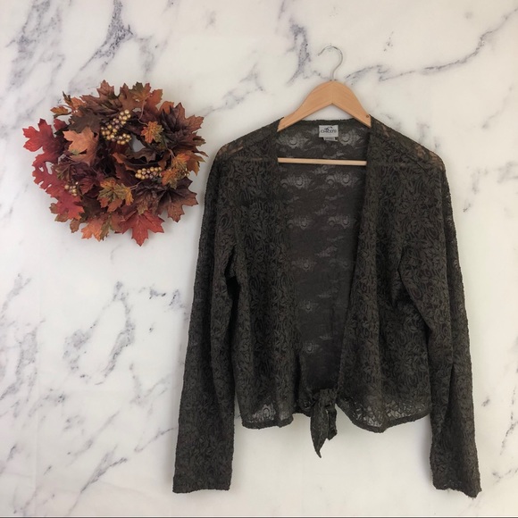 Chico's Sweaters - Chicos Tie Front Lace Cardigan